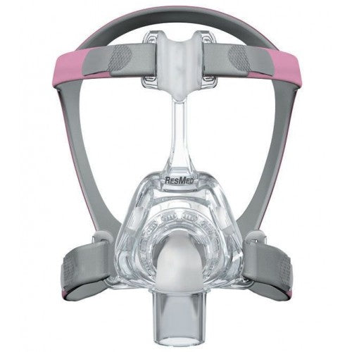 Front ResMed Mirage FX For Her Nasal CPAP Mask with pink headgear