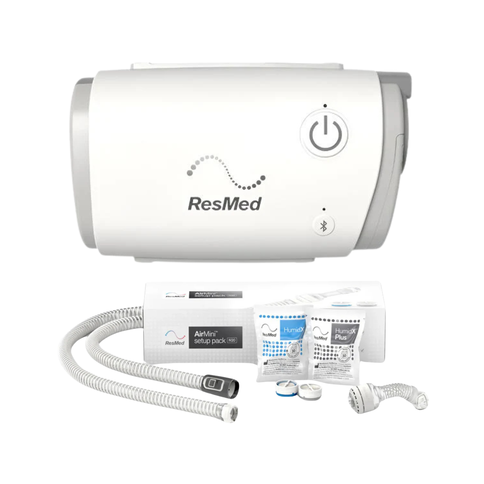 Bundle Resmed AirMini AutoSet Travel + AirFit N20 Nasal CPAP Mask Setup Pack