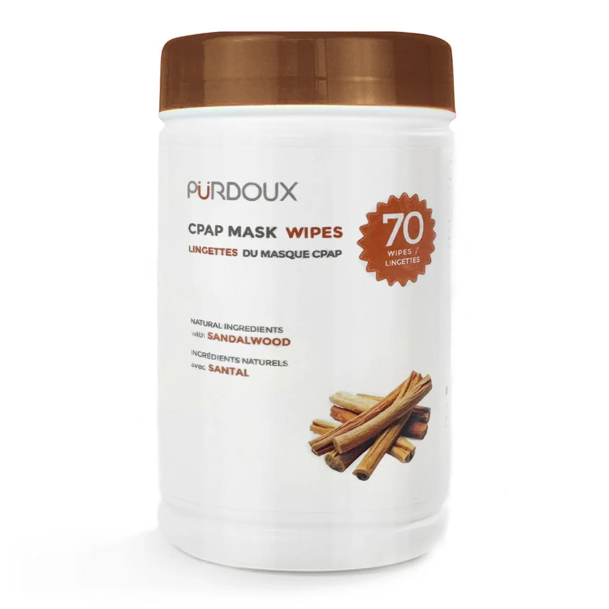 Purdoux Sandalwood Scented Wipes Cannister